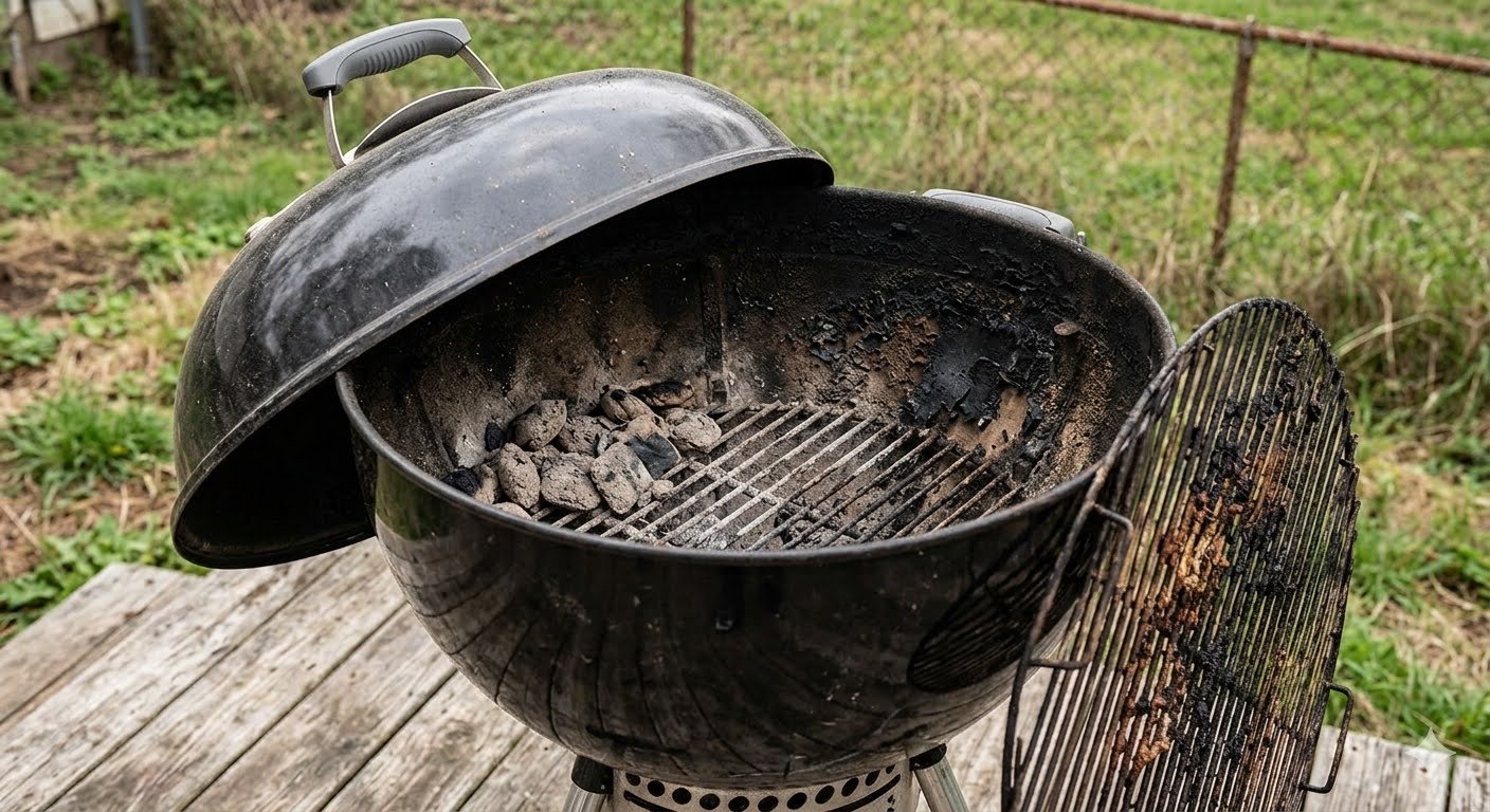 Grill before cleaning